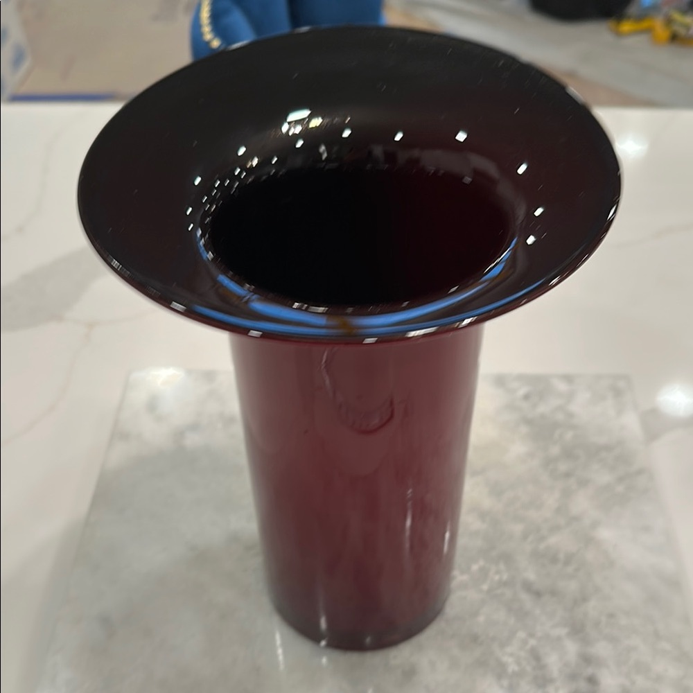 RARE FLARE VASE Elegant Dark Red 10’H 8.25” Flare - Picture 8 of 10